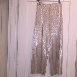 Shimmery  Golden Flowy Pant; Don’t Ask Why